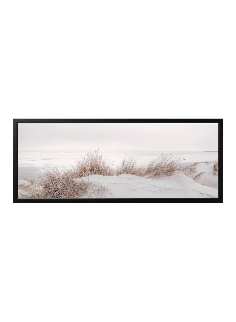 BJORKSTA sand dunesblack Picture with frame 140x56 cm
