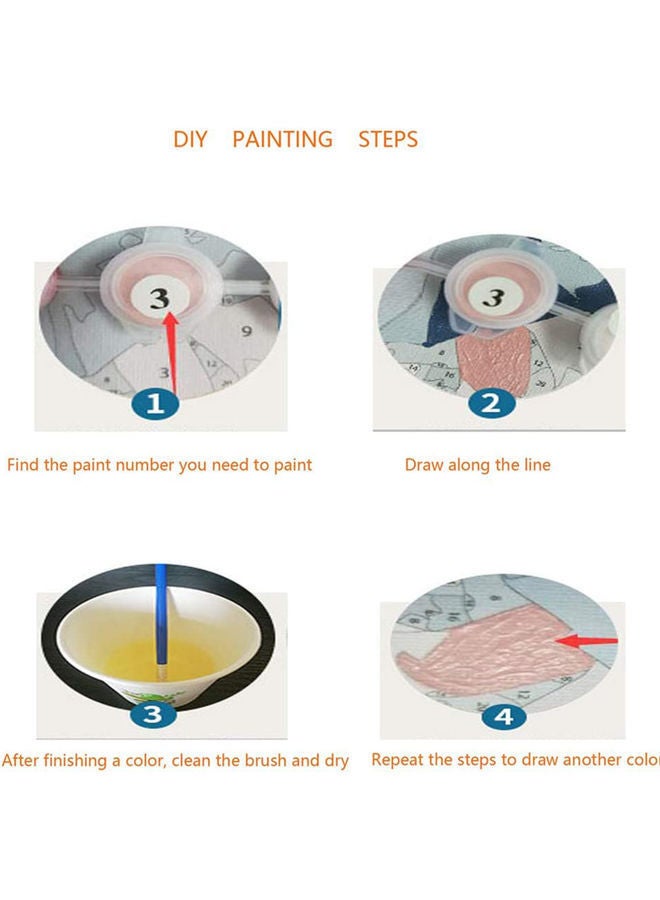DIY Oil Painting On Canvas Craft Hand Painted Paint By Number Kit Multicolor 16x20inch
