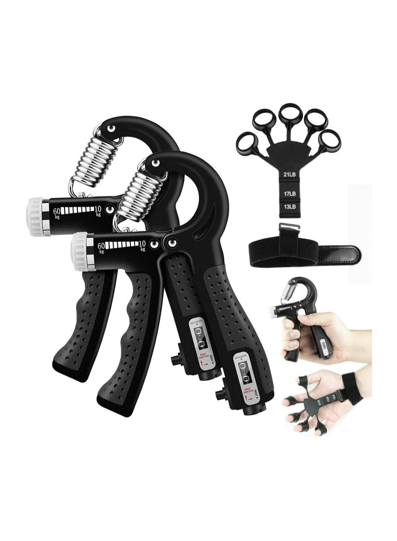 Hand Grip Strengthener,3Pcs Grip Strength Trainer Kit with Finger Exerciser,