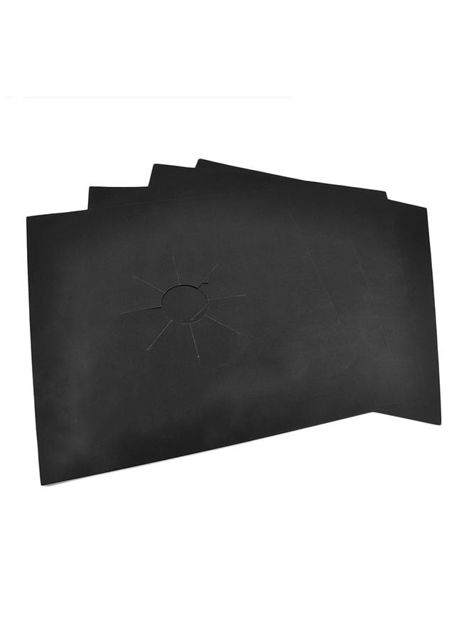 4-Piece Gas Stove Protector Cover Black