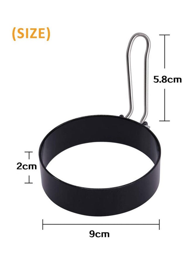 3-Piece Egg Cooker Ring Set Black/Silver