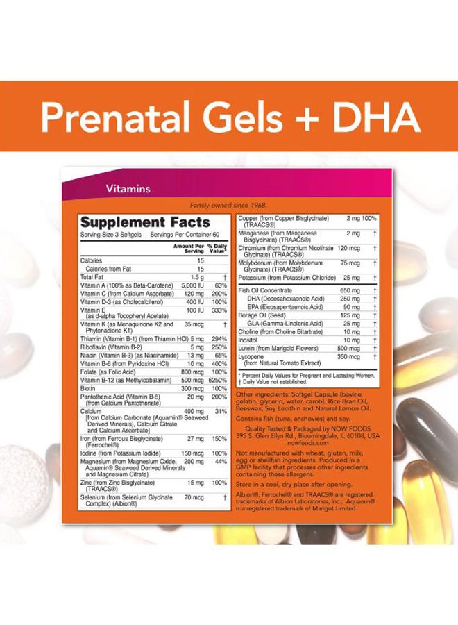 Prenatal Gels Plus DHA Dietary Supplement - 90 Softgels