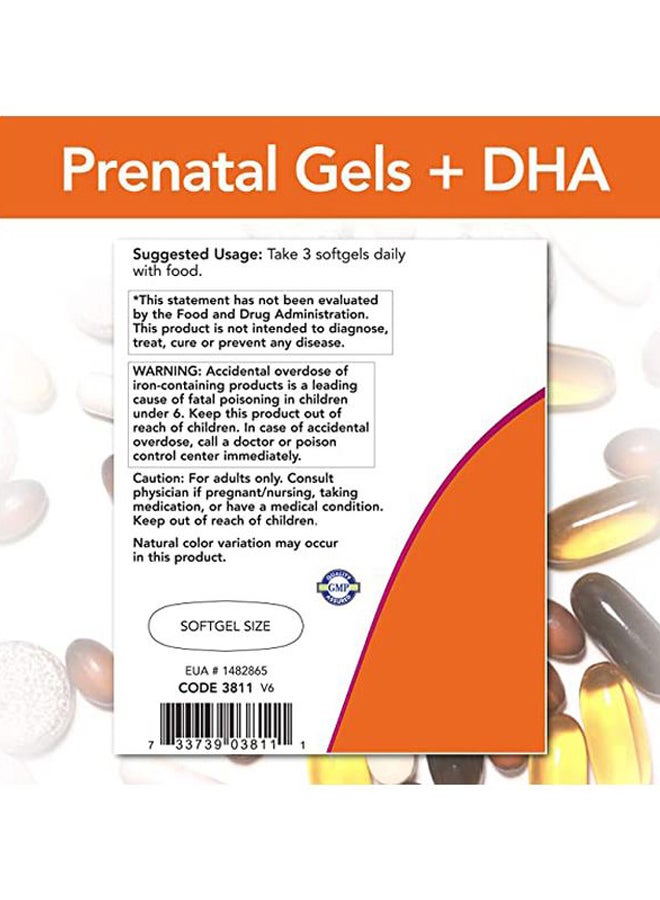 Prenatal Gels Plus DHA Dietary Supplement - 90 Softgels