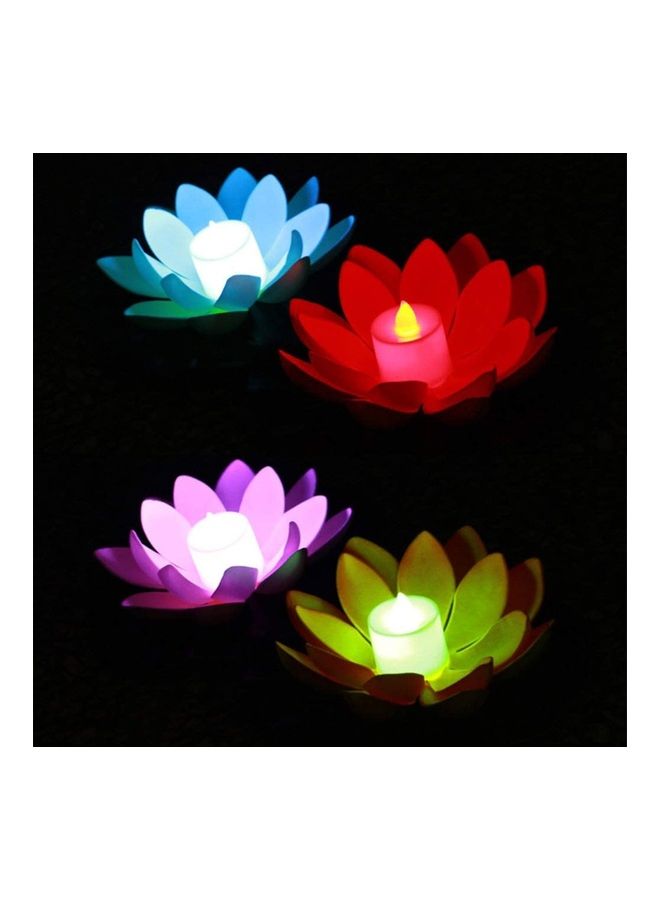 7 Piece LED Floating Lotus Lantern Candle Lights Multicolour 5 x 10.5cm