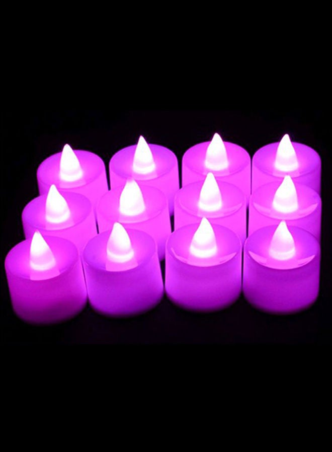 12-Piece Decorative LED Flameless Candle Lamp Set White 20x15x6centimeter