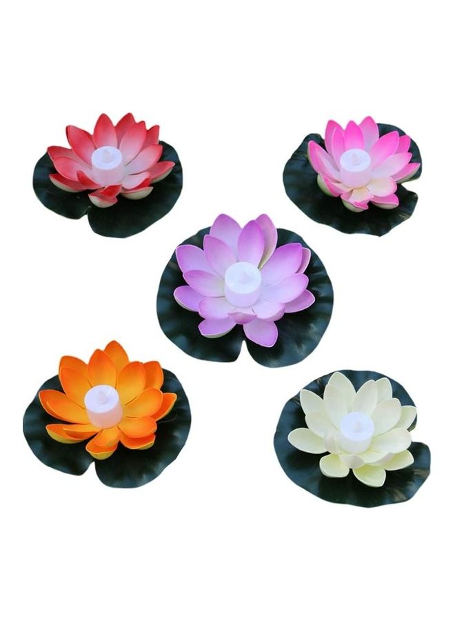 5 Piece Water Floating Lotus Light Multicolour