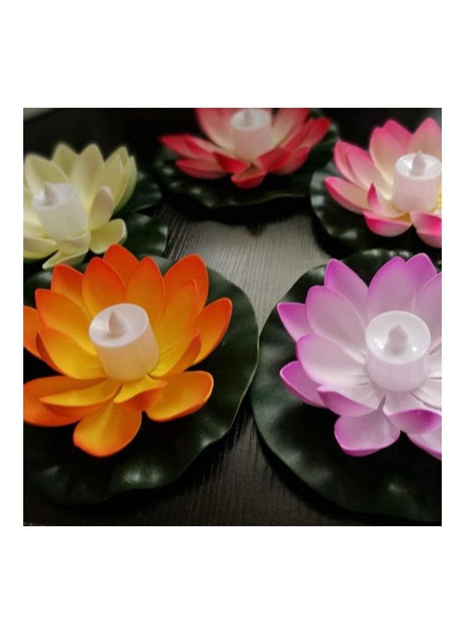 5 Piece Water Floating Lotus Light Multicolour