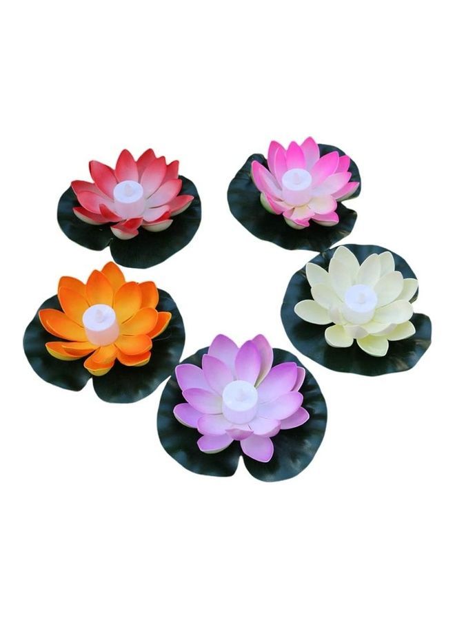 5 Piece Water Floating Lotus Light Multicolour