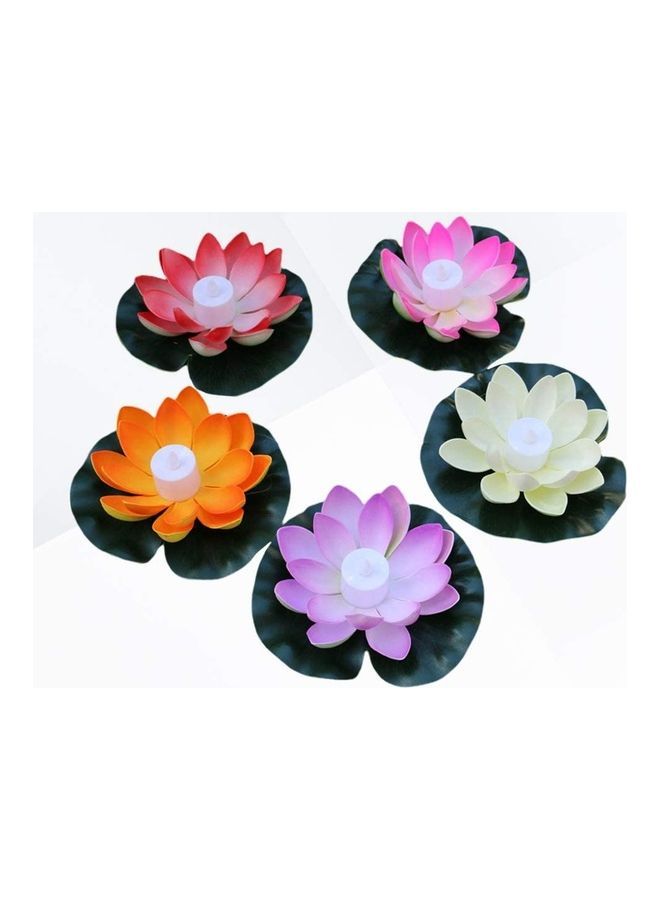 5 Piece Water Floating Lotus Light Multicolour