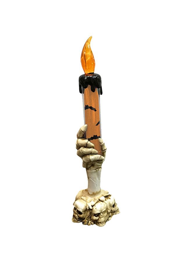 LED Skull Hand Stand Candle Orange/Black 22.0x6.5x6.5cm