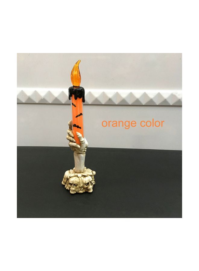 LED Skull Hand Stand Candle Orange/Black 22.0x6.5x6.5cm