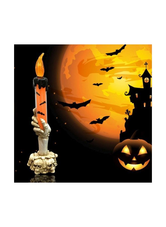 LED Skull Hand Stand Candle Orange/Black 22.0x6.5x6.5cm