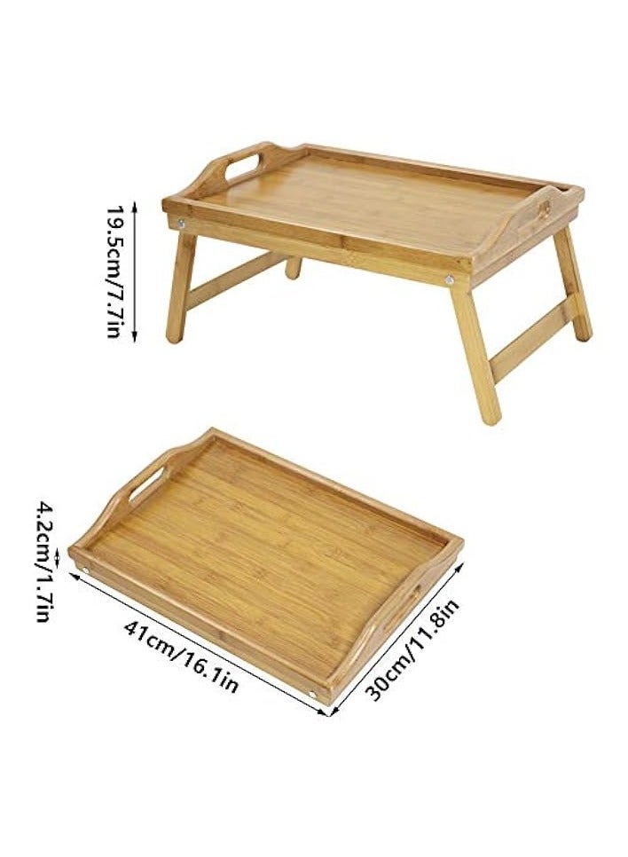 Bed Tray Table with Folding Legs Foldable Serving Portable Laptop Tray Snack Tray Breakfast Tray Bed Table Drawing Table