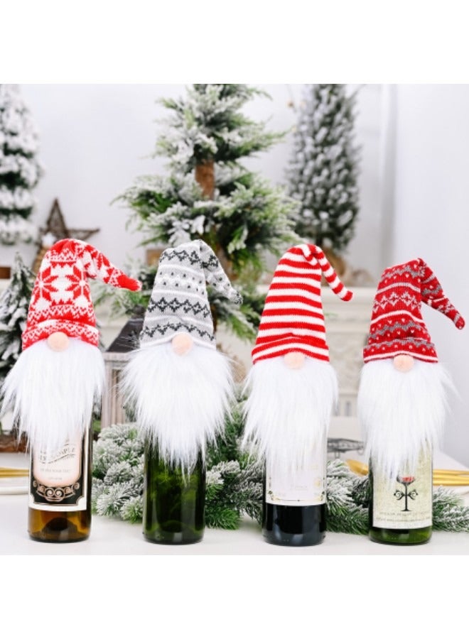 4Pcs Gnomes Wine Bottle Topper Cute Gnome Toppers Wine Bottle Cover