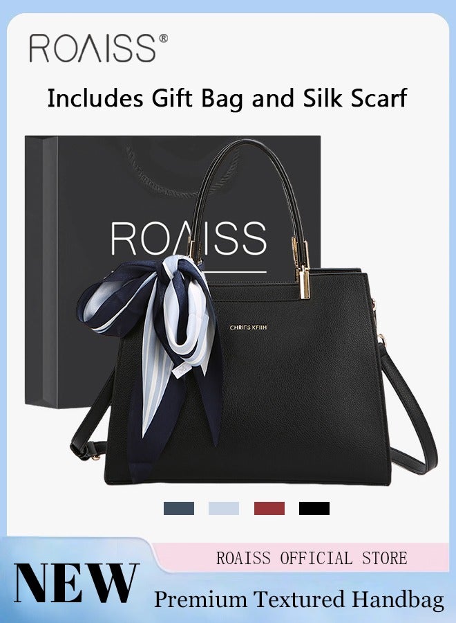 Exquisite Elegant Handbags for Women Large Capacity Premium Ladies Shoulder Crossbody Bags with Silk Scarf and Gift Bag Perfect Gifts for Mother Wife Bridal Suitable for Ramadan Wedding or Casual Time