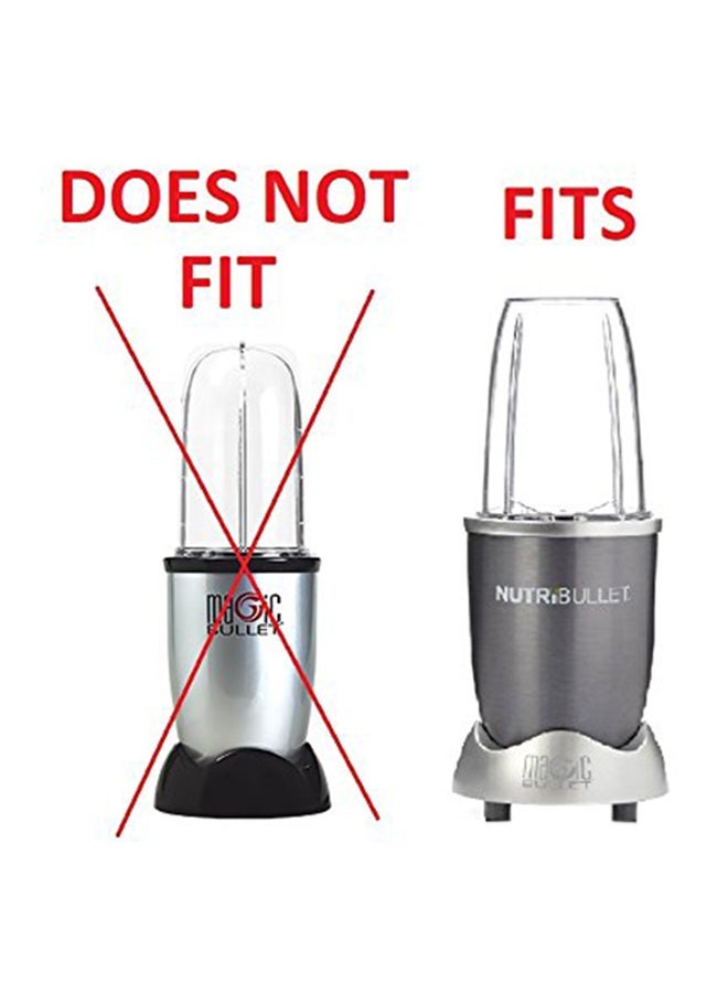 2 Piece Tall Cup And Lip Ring For Nutribullet Clear/Grey