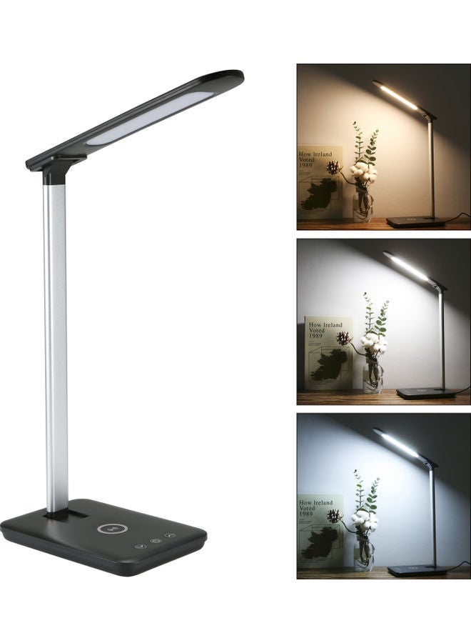 USB Charging Foldable Touch Dimmer Table Lamp Black