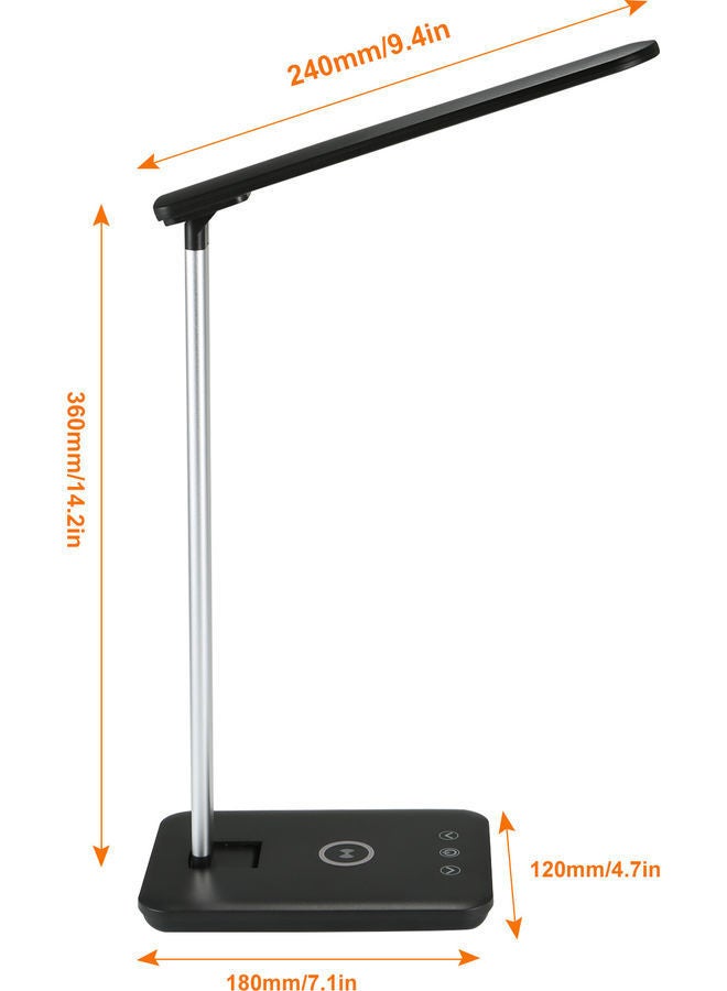 USB Charging Foldable Touch Dimmer Table Lamp Black