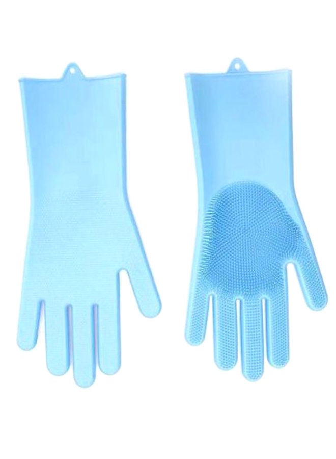 Pair Of Magic Scrubber Cleaning Gloves Blue 35centimeter