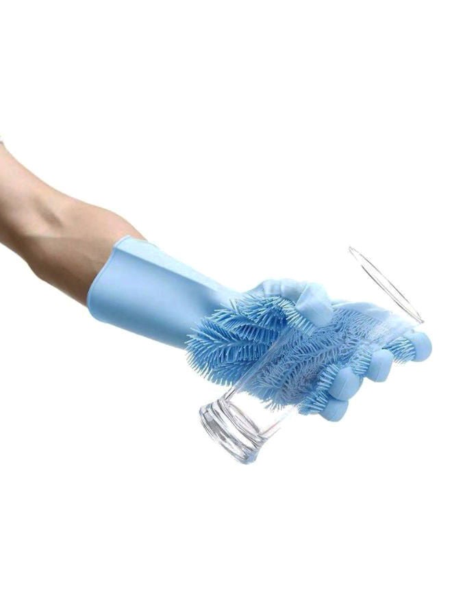 Pair Of Magic Scrubber Cleaning Gloves Blue 35centimeter