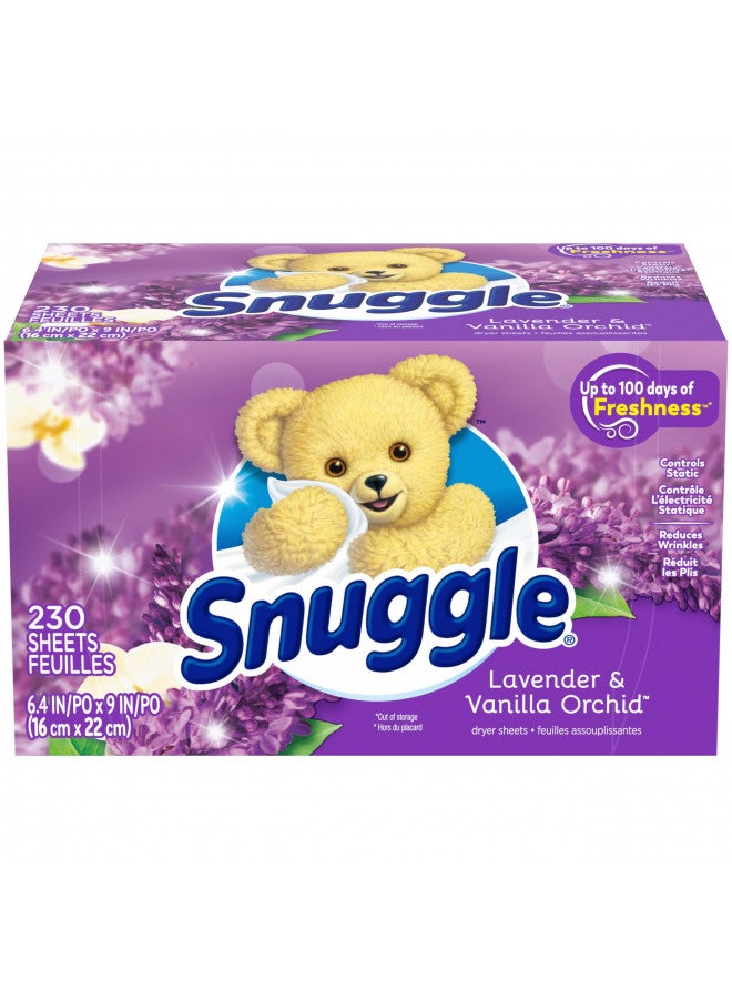 Snuggle Fabric Softener Dryer Sheets Lavender Vanilla Orchid 230ct