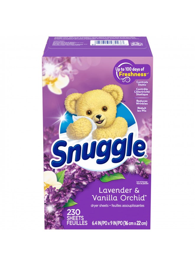 Snuggle Fabric Softener Dryer Sheets Lavender Vanilla Orchid 230ct