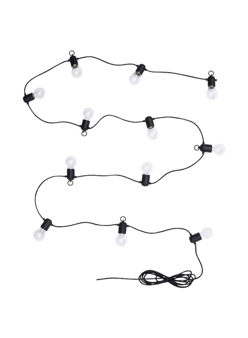 Svartra Led Lighting Chain With 12 Lights Black Outdoor