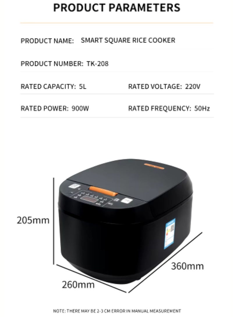 Multifunctional Electric Pressure Cooker, Household Kitchen Intelligent Multifunction Electric Rice Cooker, Large Pot Keep warm Non-Stick, Timing and Heating