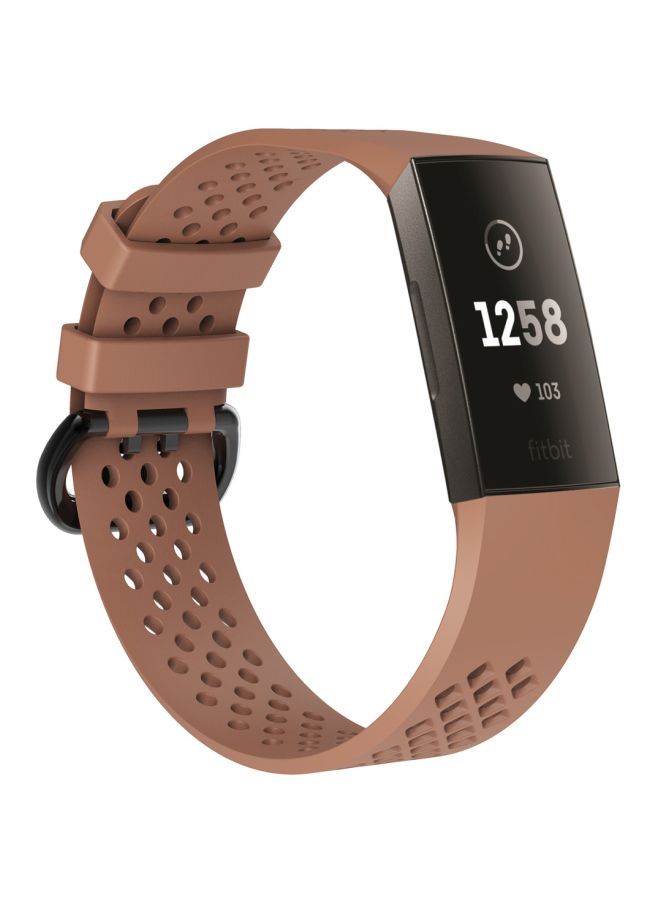 Adjustable Sport Wrist Strap For Fitbit Charge 3 Coffee