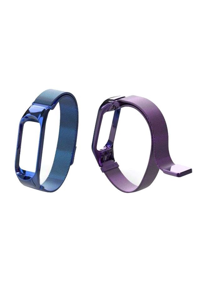 Pack Of 2 Replacement Band For Xiaomi 3 Blue/Purple