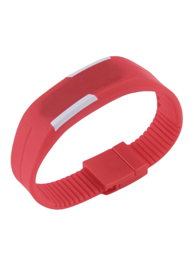 Mens Women Soft Silicone LED Watch Sports Bracelet Digital Wrist One Size Red