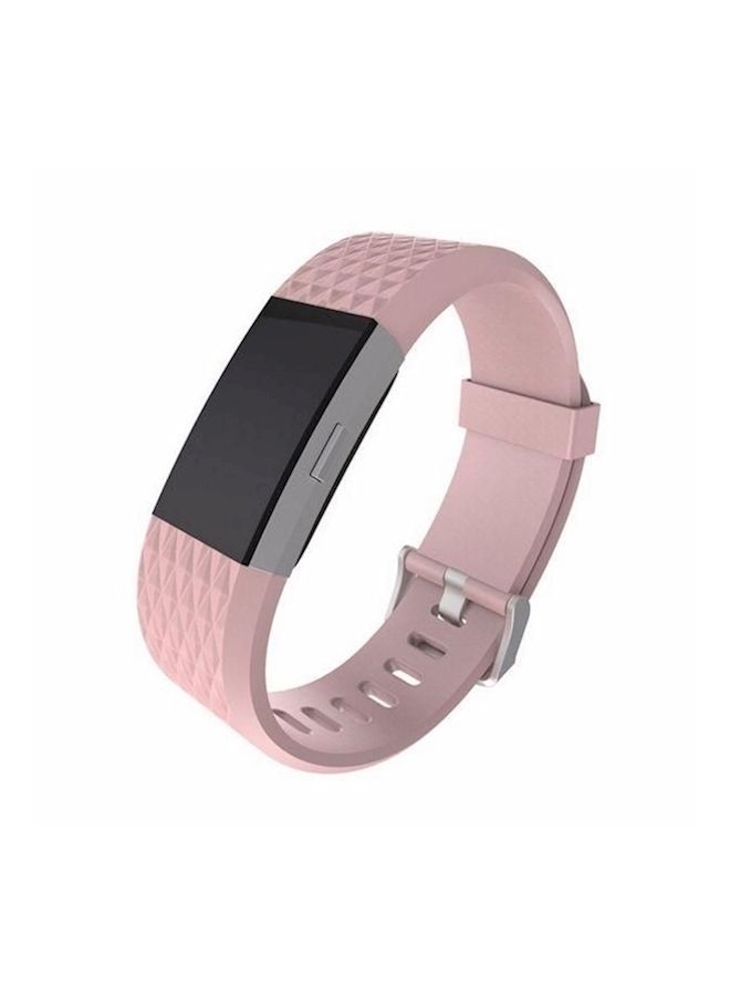 Replacement Bracelet Watch Band With Rhombus Pattern For Fitbit Charge 2 S Pink