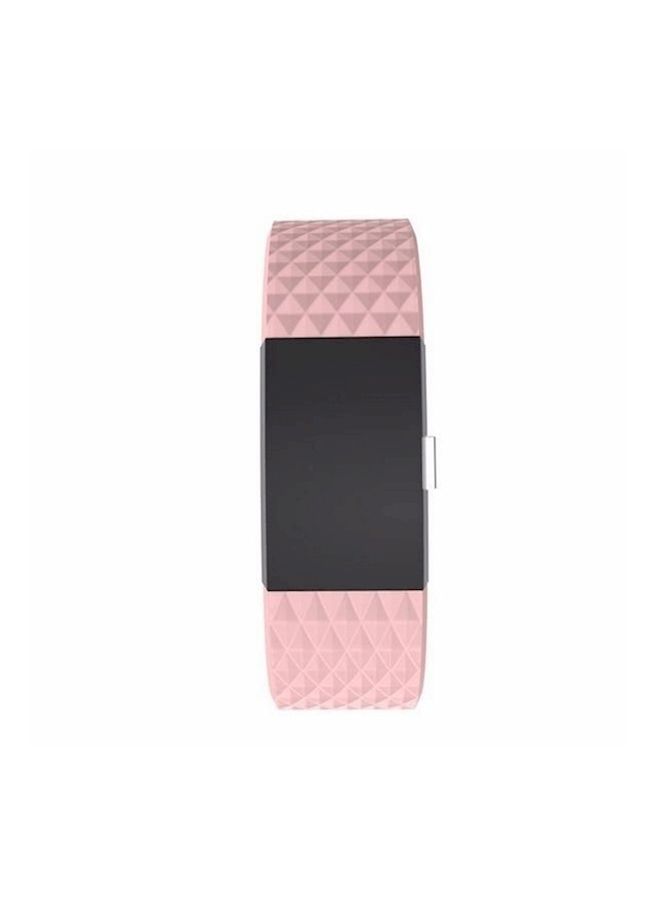 Replacement Bracelet Watch Band With Rhombus Pattern For Fitbit Charge 2 S Pink