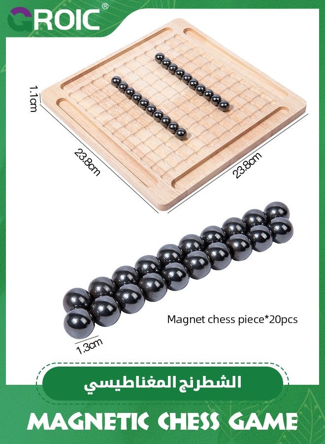Magnetic Chess Game,Magnetic Induction Chess Game Set,Table Top Magnet Chess Game, Magnetic Rocks Game,Family Party Strategy Game with 20Pcs Magnetic Stones,Magnetic Board Game
