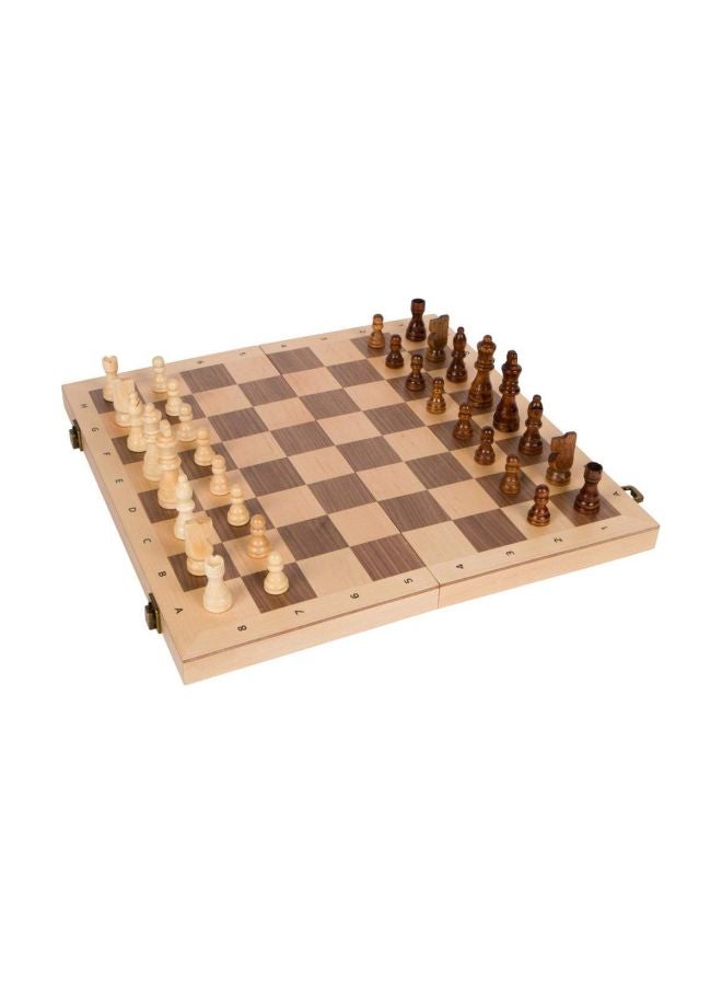 Portable Compact Lightweight Authentic Detailing Wooden Chess Game Set 18x2.5x18inch