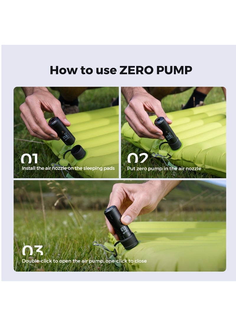 GEAR ZERO PUMP 34g Portable Air Pump for Inflatables with a Rechargeable Battery, Ultra Mini Electric Pump