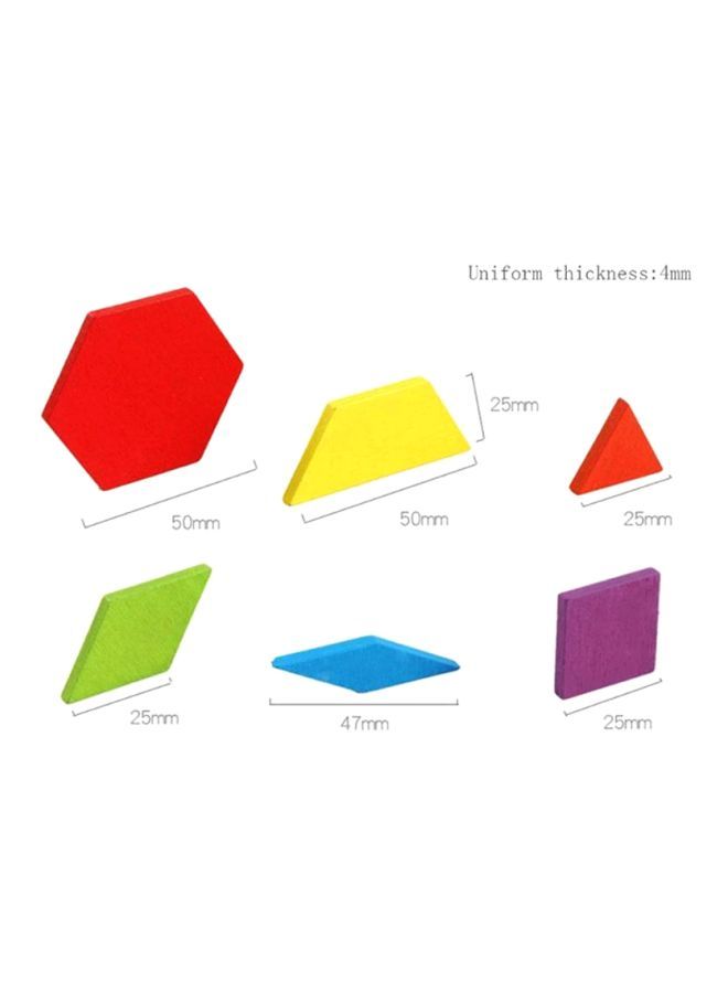 Wooden Pattern Block Puzzle Set 24.5x21.3x4cm