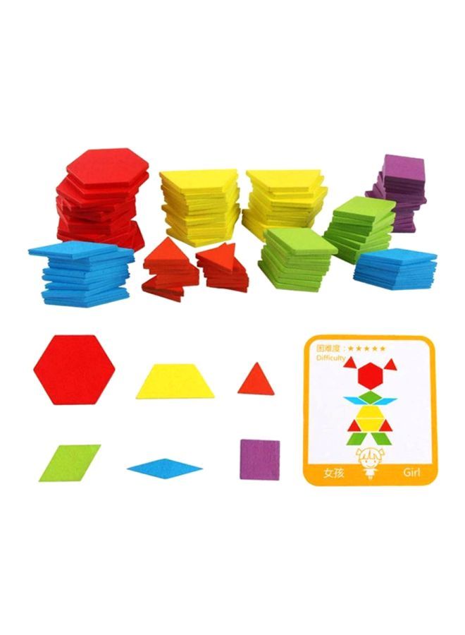 Wooden Pattern Block Puzzle Set 24.5x21.3x4cm