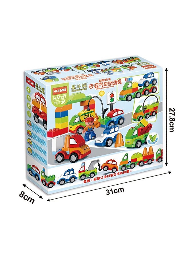 36-Piece General Mobilization Of Automobile Toy Set 31x8x27.8cm