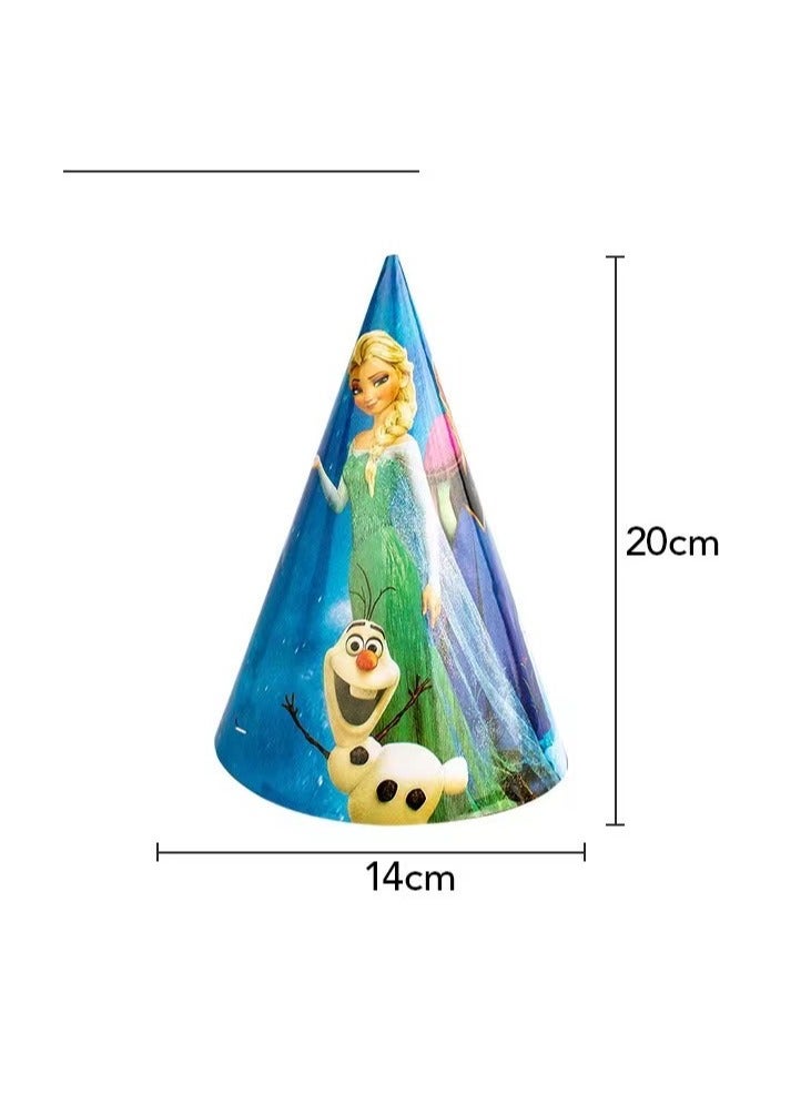 145 pcs disposable party tableware Frozen theme, kids birthday party celebration, baby shower party suppliers with plates, spoons, folks, cups, napkins, etc. 16 items