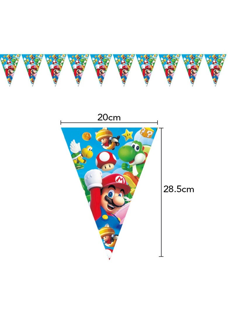 87 pcs disposable party tableware Mario theme, kids birthday party celebration, baby shower party suppliers with plates, spoons, folks, cups, napkins, etc. 9 items