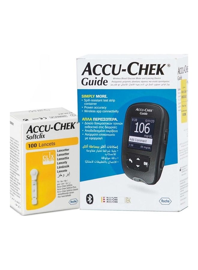 Guide Wireless Blood Glucose Monitor + Accu-Chek Softclix Lancets 100'S