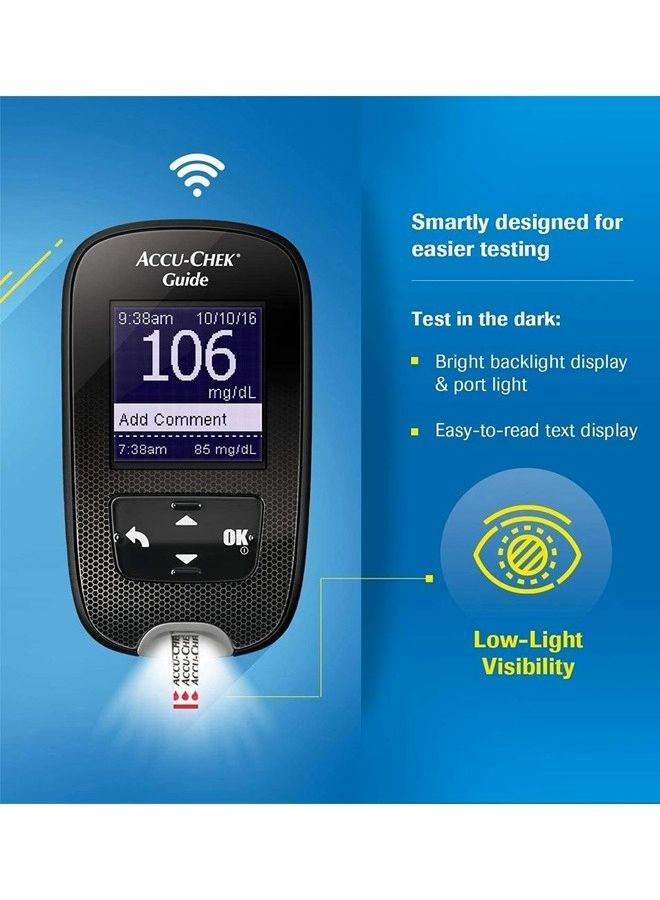 Guide Wireless Blood Glucose Monitor + Accu-Chek Softclix Lancets 100'S