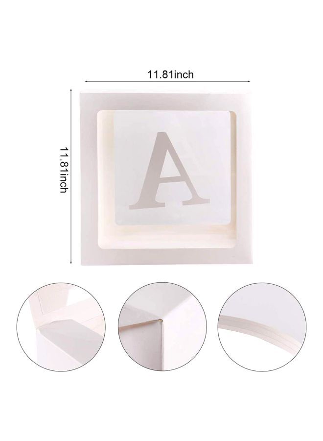 Letter A Transparent Balloon Decoration Box DT1074 30x30x30centimeter