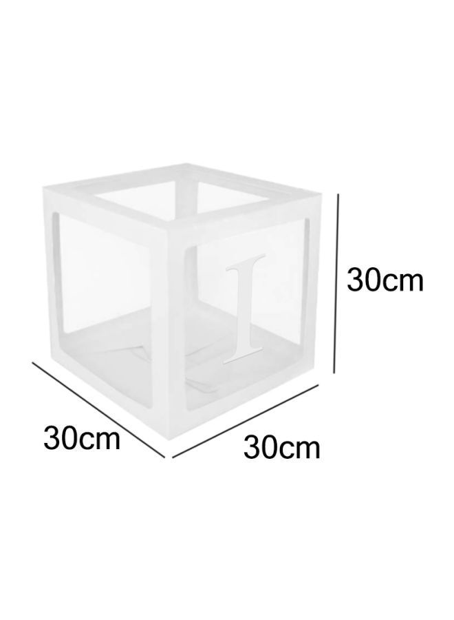 Letter I Transparent Balloon Decoration Box DT1066 30x30x30centimeter