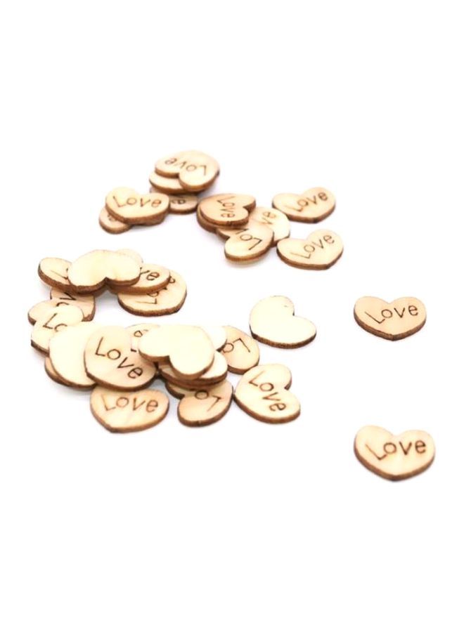 100-Piece Mini Wooden Love Heart Wedding Table Scatter 15x12cm