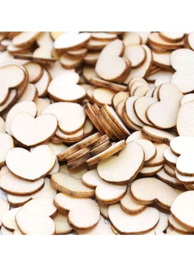 100-Piece Mini Wooden Love Heart Wedding Table Scatter 15x12cm