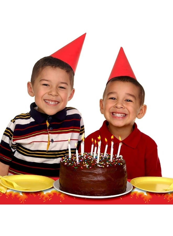 Fire Heroes Table Cloth Firefighter Themed Birthday Party Supplies Plastic Firefighter Table Cover Flame Theme Firefighter Tablecloth for Party School Activity(3 Pieces)