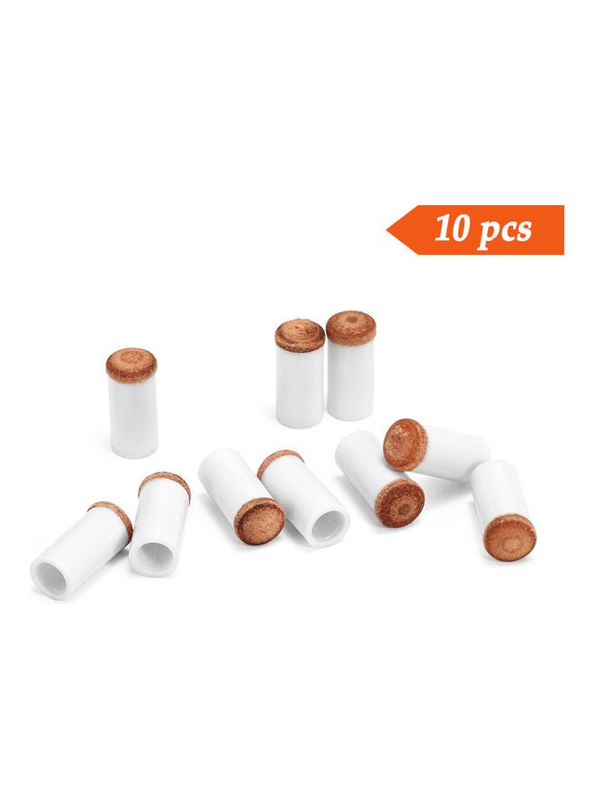 10-Piece Billiard Cue Hard Plastic Nozzles