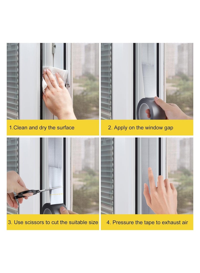 Weather Stripping Tape, Window Draft Isolation Sealing Film Tape for Doors Windows, AC Seal Air Conditioner Sealing Tape No Residue Waterproof Self Adhesive for Keep Out Cold Air Dust Rain(20m*5cm)